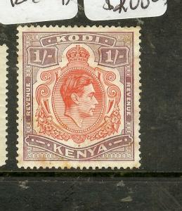 KENYA UGANDA TANGANYIKA (P2804B)KGVI KODI 1/-  REVENUE  MOG BUT SOME TONING RARE