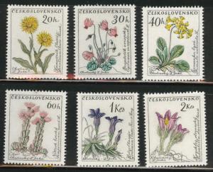 Czechoslovakia Scott 1013-18 MNH** flower stamp set