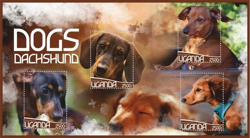 Stamps. Fauna Domestic DOGS  1+1 sheets perforated 2018 year Uganda