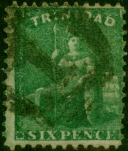 Trinidad 1862 6d Deep Green SG62 P.11.5 Fine Used