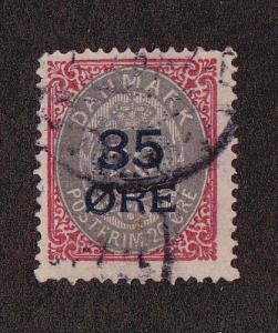 Denmark # 80, Used with small thin, 10% of Cat.