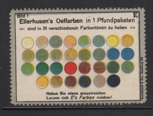 German Advertising Stamp - Ellerhausen's Oil Colors in 31 Colors