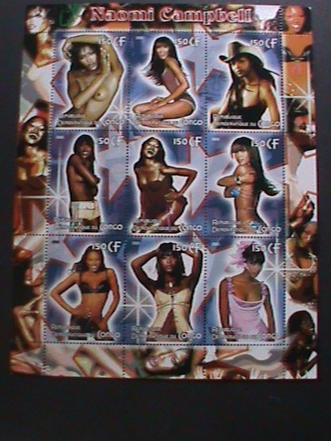 CONGO STAMP:2005 FAMOUS NUDE PAINTING-NAOMI CAMPBELL-MNH-STAMP S/S SHEET-VF