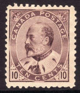 Sc# 93 Canada 1903 - 1908 KEVII 10¢ issue MMH remnant CV $400.00