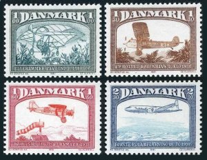 Denmark 696-699, MNH. Michel 740-743. History of aviation, 1981.