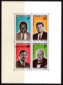 Congo (Brazzaville) 1965 Sc#C32a KENNEDY/CHURCHILL/ Souvenir Sheet MNH