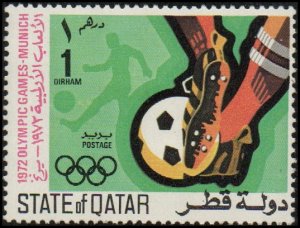 Qatar 303 - Mint-H - 1d Olympics / Soccer (1972) (cv $0.80)