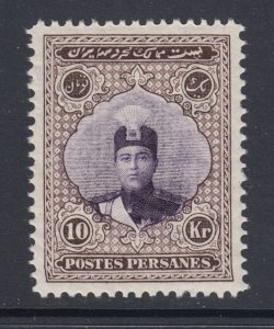 Iran Sc 678 MNH. 1924 10k chocolate & lilac Ahmed Shah Qajar, fresh