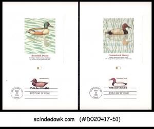 USA - 1985 FOLK ART / BIRDS / DUCKS - PROOFCARDS - FDI 4nos