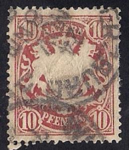 Bavaria #63 10 PF Coat of Arms Stamp used VF