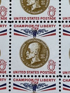 1960 sheet, 8-cent Thomas G. Masaryk, Champions of Liberty Sc# 1148 
