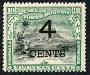 North Borneo SG116 4c on 18c Perf 15 Fresh M/M Cat 23 pounds