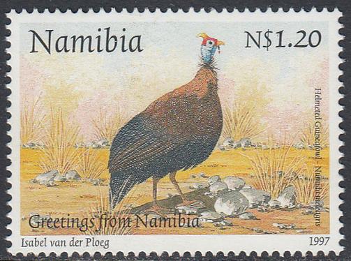 Namibia 829 MNH - Helmeted Guineafowl