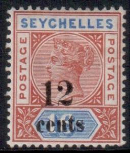 Seychelles Scott 23 - SG17, 1893 12c on 16c Die II MH*