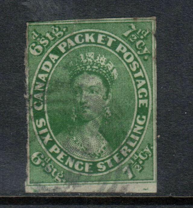 Canada #9a Used Fine Deep Color With A Trifle Thin