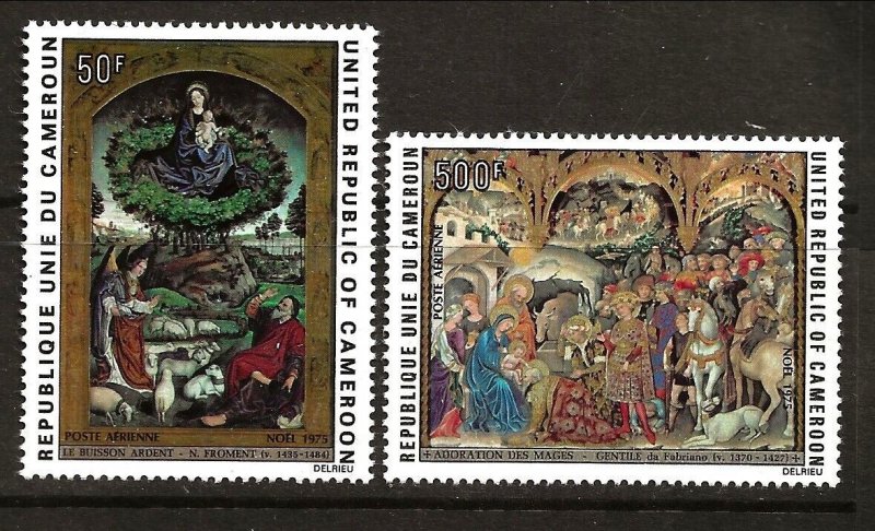 Cameroun Sc C230-1 NH issue of 1975 - Christmas - Art -Paintings 