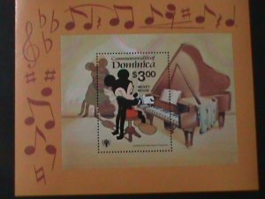 ​DOMINICA-WALT DISNEY-CARTOON -MICKY MOUSE-THE MUSICIAN-MNH S/S-VERY FINE