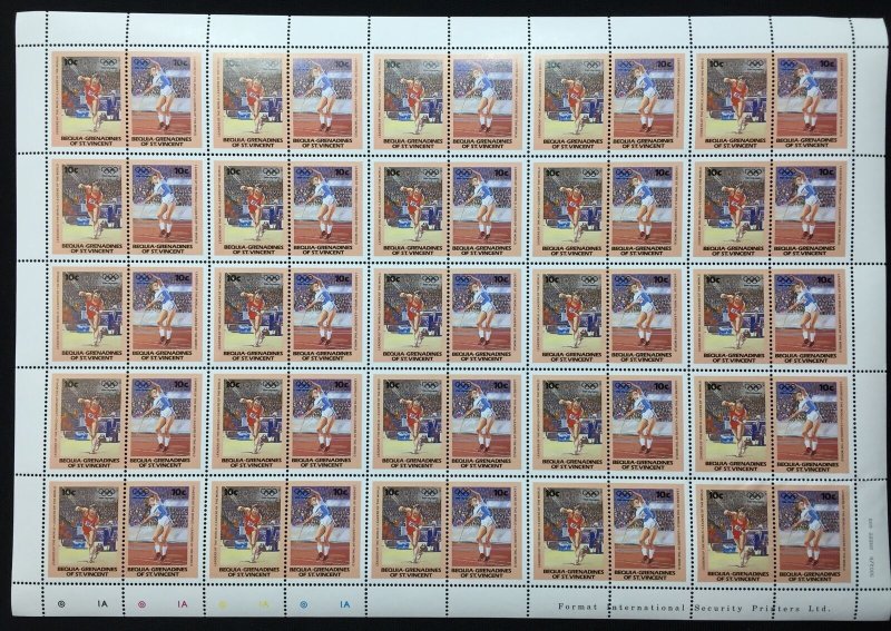 St Vincent Gren.Imperf Perf Sport Gymnastics Sheets x 8 MNH(400 Stamps)BLK18 )