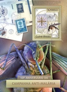 GUINE BISSAU 2012 SHEET ANTI MALARIA CAMPAIGN INSECTS STAMPS ON STAMPS gb12814b
