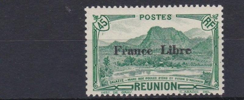 FRENCH COLONIES  REUNION  1943    45C  GREEN   FRANCE LIBRE    MH       