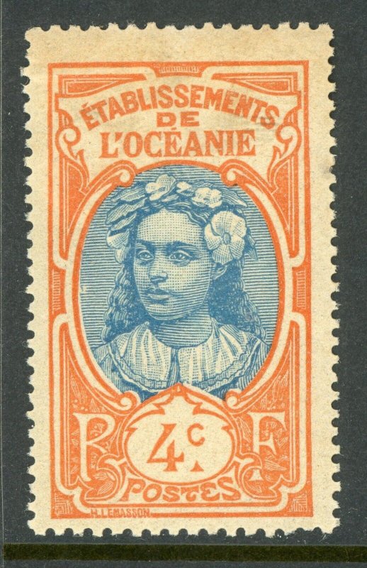 French  Polynesia 1913 Tahiti Girl 4¢ Scott #23 MNH I315
