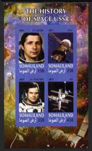 Somaliland 2011 History of Space - USSR #15 imperf sheetl...