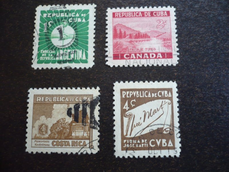 Stamps - Cuba - Scott#340,343-354,C25-C26,C28-C29 Used Partial Set of 17 Stamps