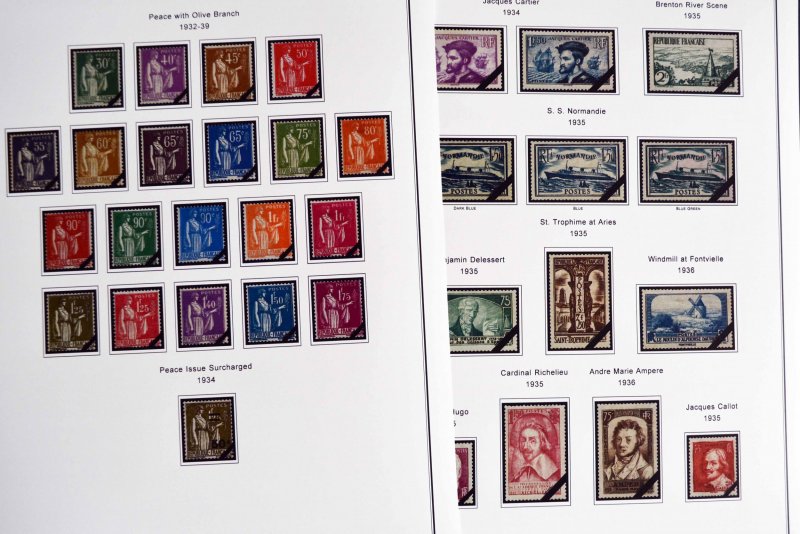 COLOR PRINTED FRANCE 1849-1939 STAMP ALBUM PAGES (29 illustrated