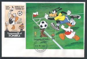 Dominica #753 (SS FDC) Disney - World Cup Soccer '82