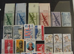 US Airmail Stock Pages Lot 2 MNH & MH OG