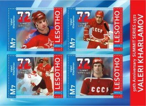 Stamps. Sports USSR-Canada Hockey Lesotho 2022 year 1+1 sheets perforated