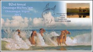 17-274, 2017, Chincoteague Wild Pony Swim,  Event Cover, Pictorial Cancel,