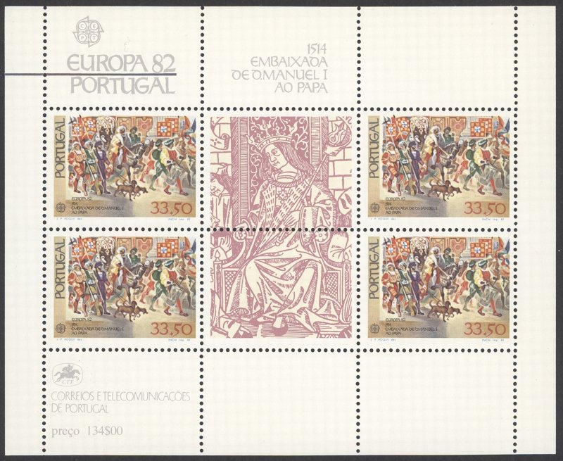 Portugal Sc# 1538a MNH Souvenir Sheet 1982 Europa