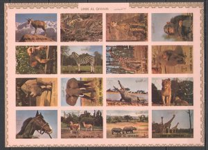 O0586 Imperf Umm Al Qiwain Fauna Animals Lions Horses Elephants Giraffes Sh Mnh