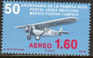 MEXICO C561, 50th Anniv 1st Air Mail Route. MINT, NH. F-VF.