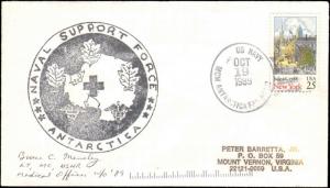 1989 US NAVY ANTARCTIC MEDICAL SUPPORT CACHET  + SIGNED