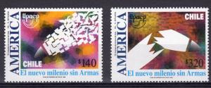 Chile 1999 Sc#1304/1305 AMERICA-UPAEP Millennium Without Arms Set (2) MNH
