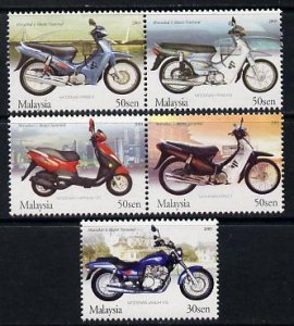 MALAYSIA - 2003 - Malaysian Made Motorcycles - Perf 5v Set - Mint Never Hinged