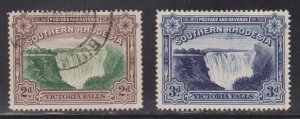 SOUTHERN RHODESIA Scott # 37, 37A Used & MH - Victoria Falls