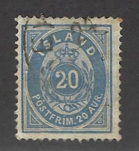 Iceland SC#17a perf 13 1/2 x 14 Used F-VF SCV$275.00....Fill a Great Spot!