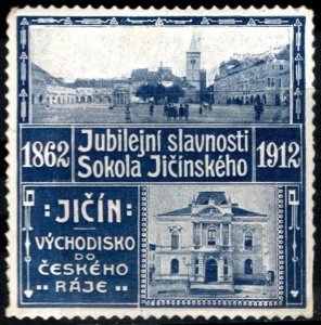 1912 Czechoslovakia Poster Stamp Jubilee Celebrations of Sokol Jičínský