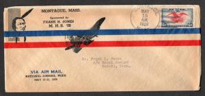 US NAMW Flight Montague MA Indian Cachet 1938 A882