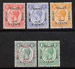 British Honduras 1932 Belize Relief Fund set of 5 mounted...