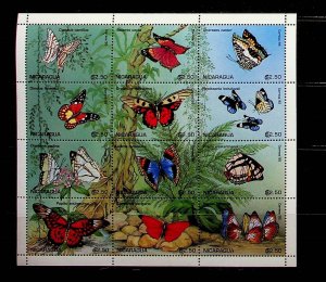 NICARAGUA Sc 2118 NH MINISHEET OF 1995 - BUTTERFLIES - (CT5)