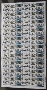 SG W67/72bc 1965 4d Battle of Britain with Varieties Complete Sheet U/M