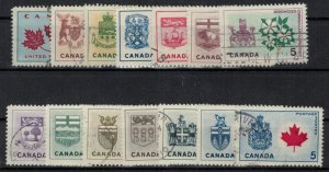 Canada 1964 UN417-429A Floral Emblems - Complete - Used