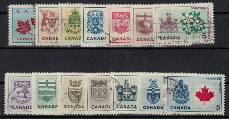 Canada 1964 UN417-429A Floral Emblems - Used Complete