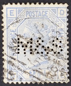 Great Britain, Scott #82, AVG used, short perf upper left, perfin M&S