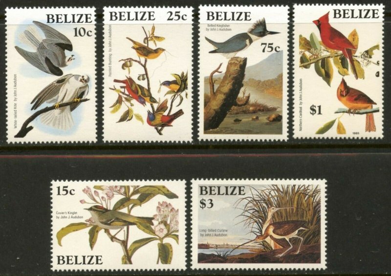 BELIZE Sc#750-756 1986 John Audubon Birds Set & Souvenir Sheet Complete Mint NH