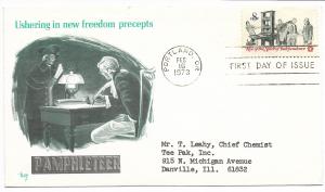 US 1476 8c Pamphleteer single on FDC Marg Cachet ECV $10.00